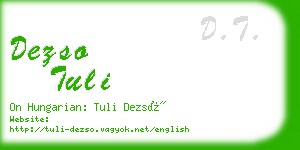 dezso tuli business card